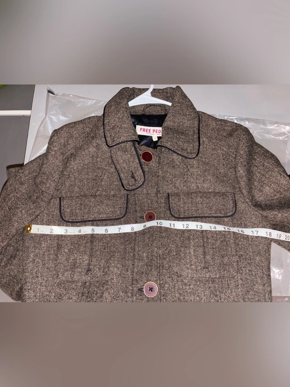 Free People Renaux Herringbone Officer Jacket